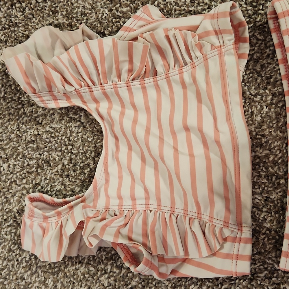 Striped Ruffle Swimwuit - Picture 2 of 4